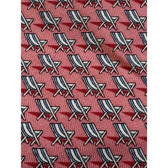 Vineyard Vines Pink Silk Tie Beach Chairs Preppy Summer - Picture 1 of 8